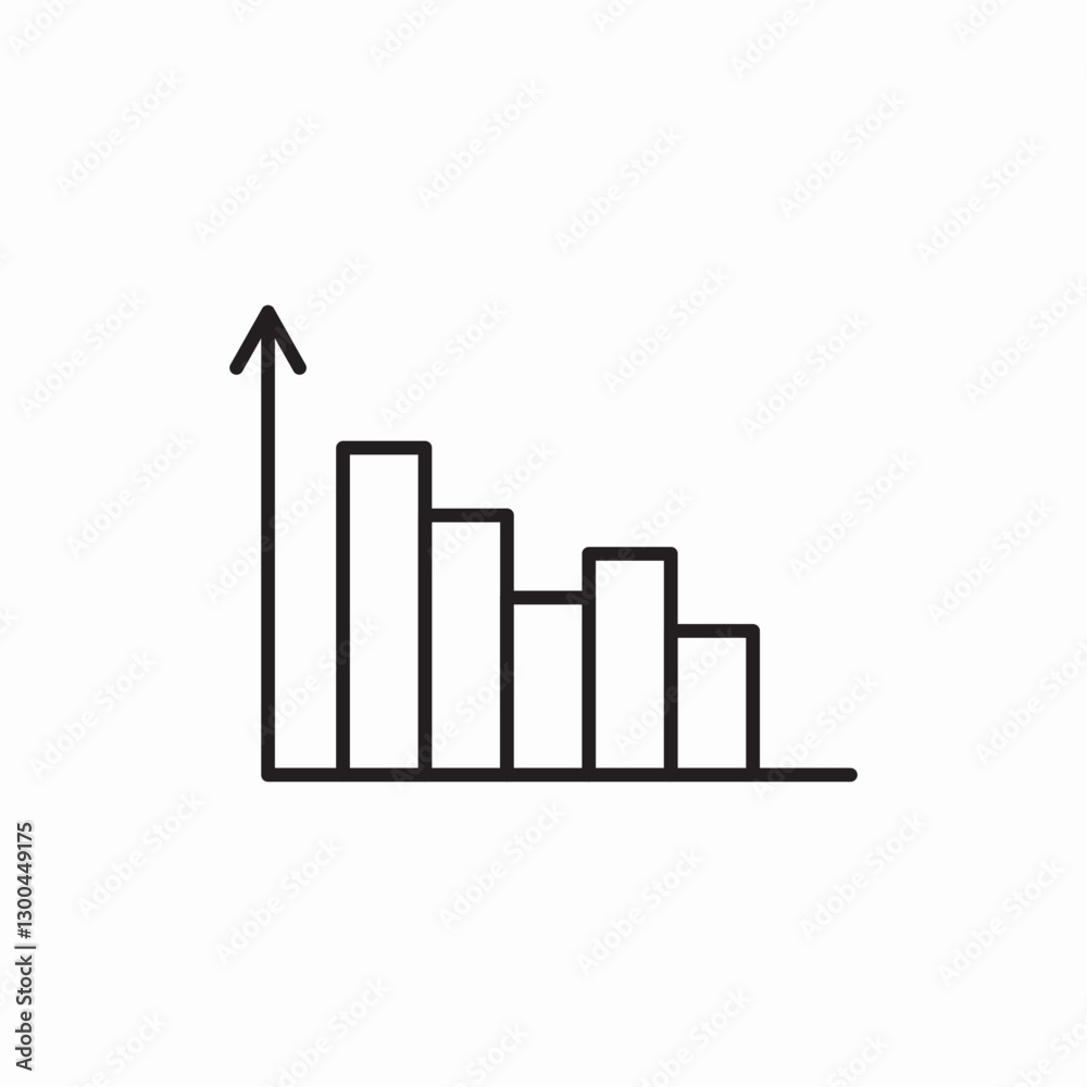 Growth chart statistics icon vector sign Growth chart statistics icon vector sign