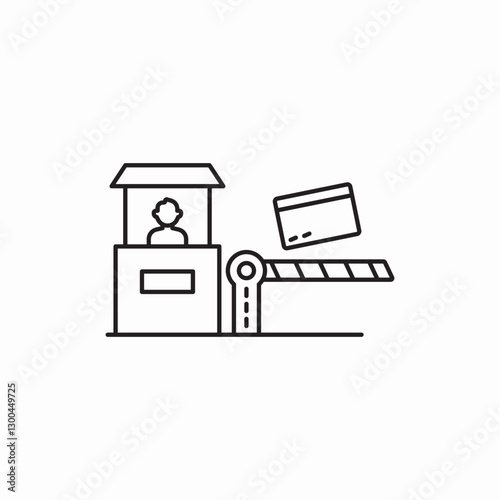 Toll gate barrier icon vector sign
