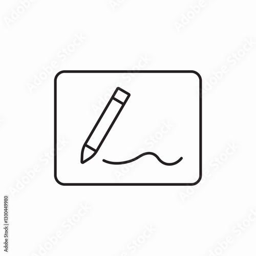 Drawing signature pad icon vector sign