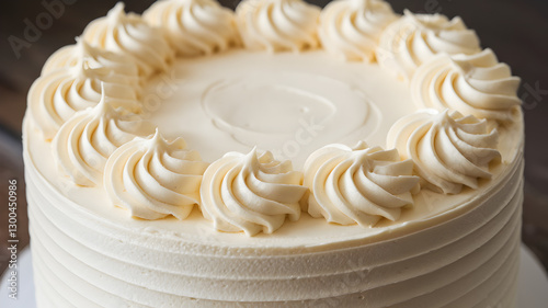 Foto A frosted cake sits on a table