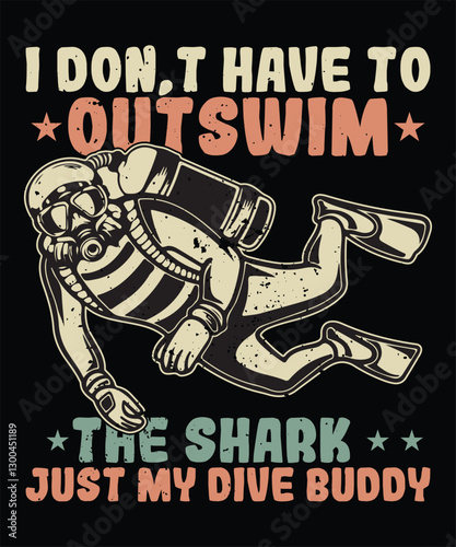 Scuba Diving T Shirt Design Vector Art Graphics