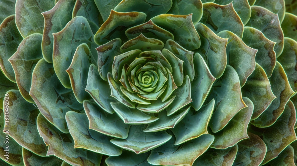 Fototapeta premium Close-Up View of Echeveria Succulent Plant with Layered Green Leaves and Delicate Texture