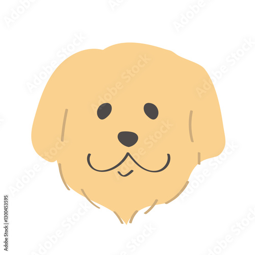 おしゃれでかわいいゴールデンレトリバーのアイコンイラスト　