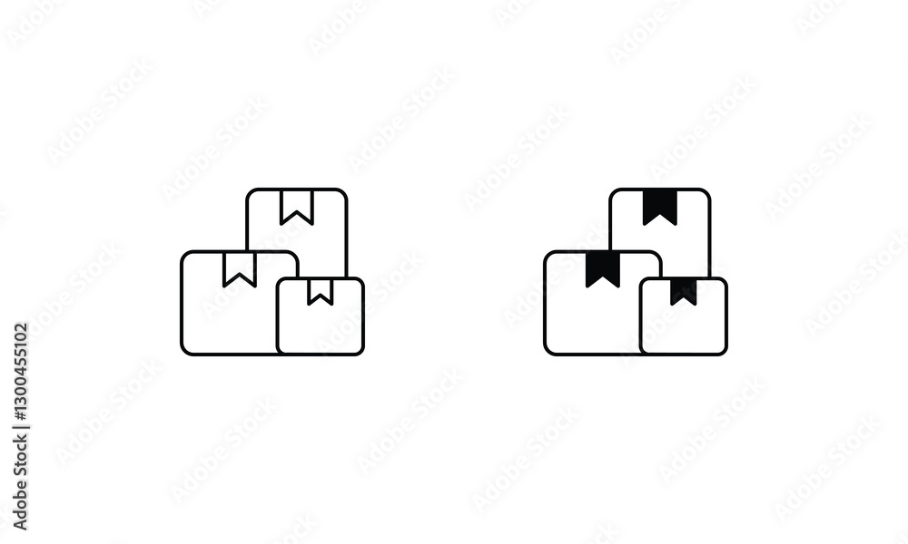 Obraz premium Package icons set line and glyph vector icon