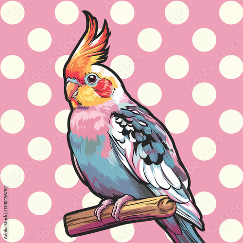 a Colorful Cockatoo bird design illustration stock photos