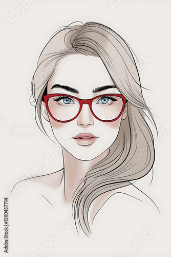 girl line art colorful design stock photos