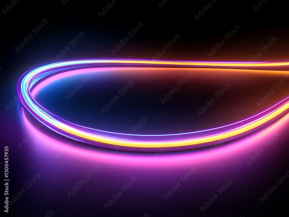 Neon Light Curve Abstract Design Glow Neon Light Curve Abstract Design Glow