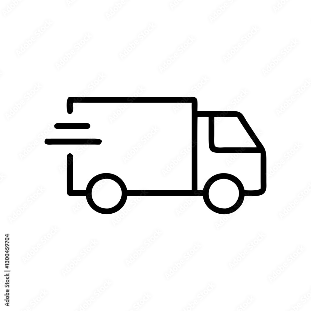 Delivery truck in motion on a white background Delivery truck in motion on a white background