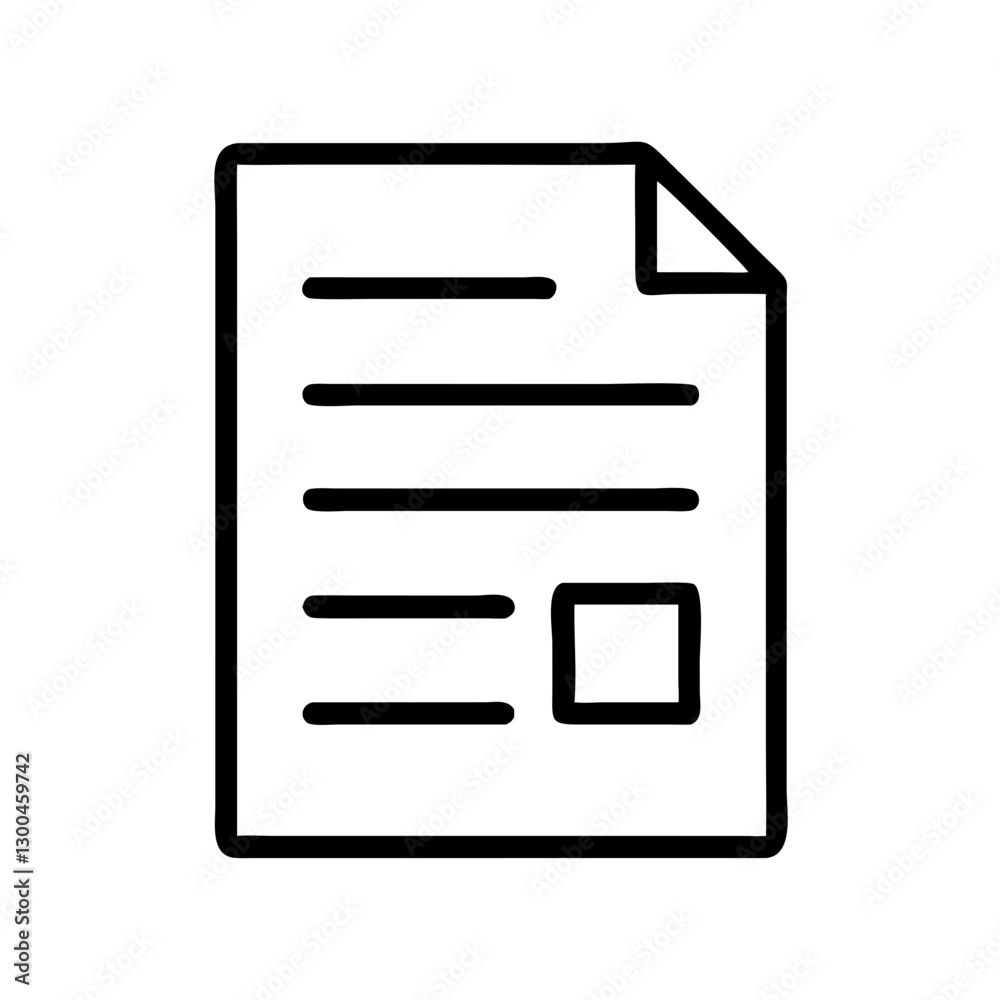 Blank document with paper outline on white background Blank document with paper outline on white background