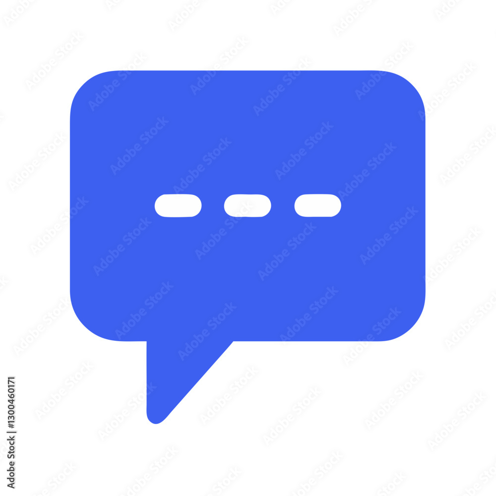 Social media chat bubble icon in vibrant blue color Social media chat bubble icon in vibrant blue color