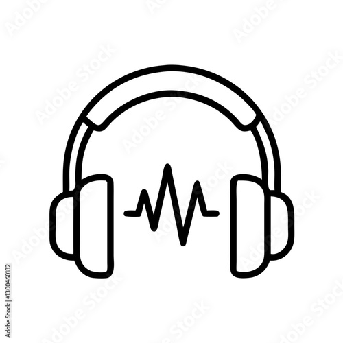 Headphones with sound wave illustration