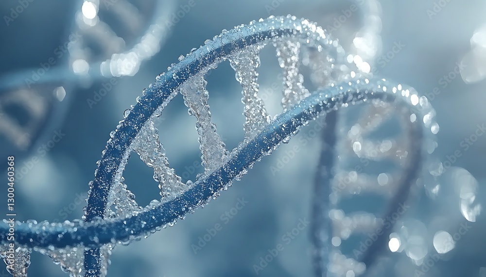 DNA Helix with Water Droplets DNA Helix with Water Droplets