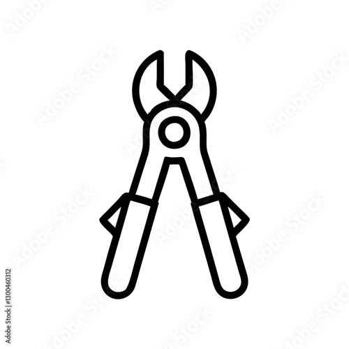 Multi-tool pliers in a minimalist outline style