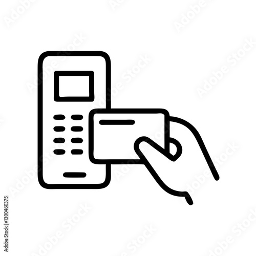Hand making contactless payment with card at terminal