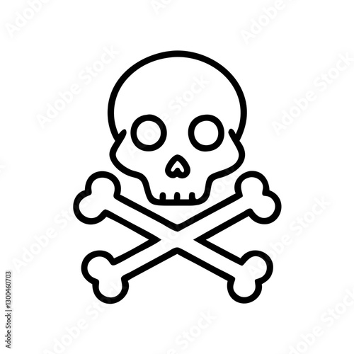 Skull and crossbones symbol on plain background