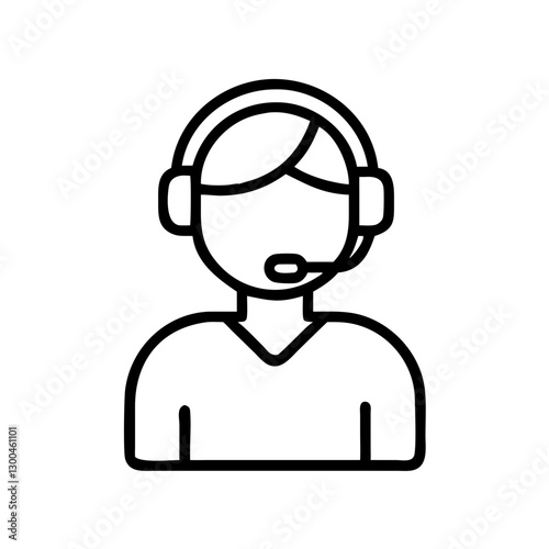 Customer service representative with headset