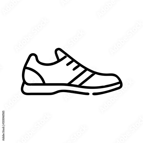 Athletic shoe outline design on a simple background