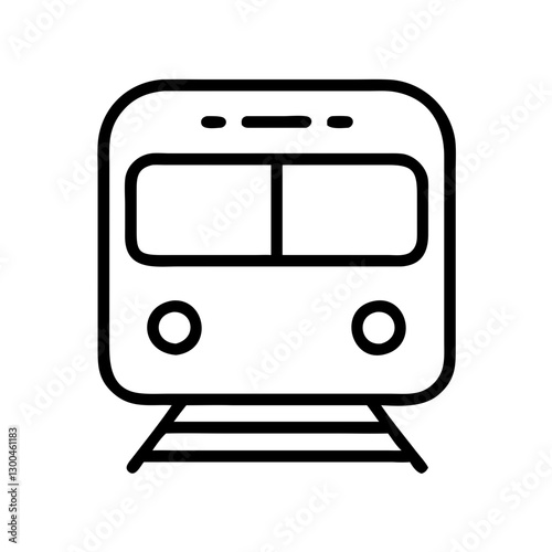 Train icon on railway tracks