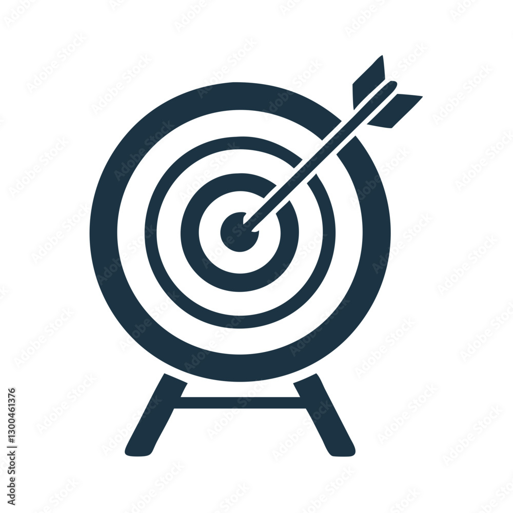 Target with arrow hitting the bullseye Target with arrow hitting the bullseye