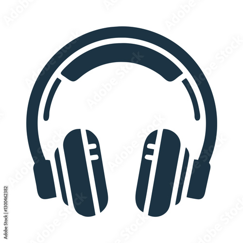Headphones illustration in black and white