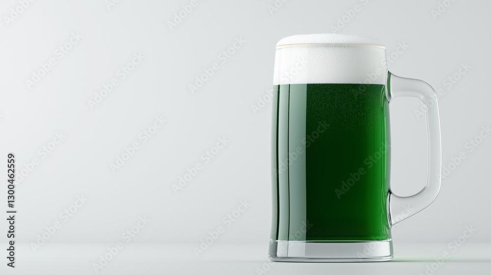 Green beer mug filled with frothy liquid, perfect for celebrating festivities or special occasions