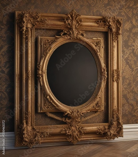 Ornate vintage frames against damask background,  luxurious,  fabric pattern