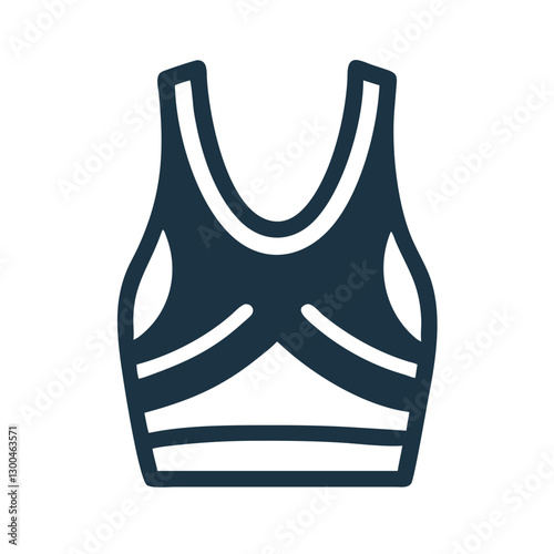 Sports bra in minimalist design on white background