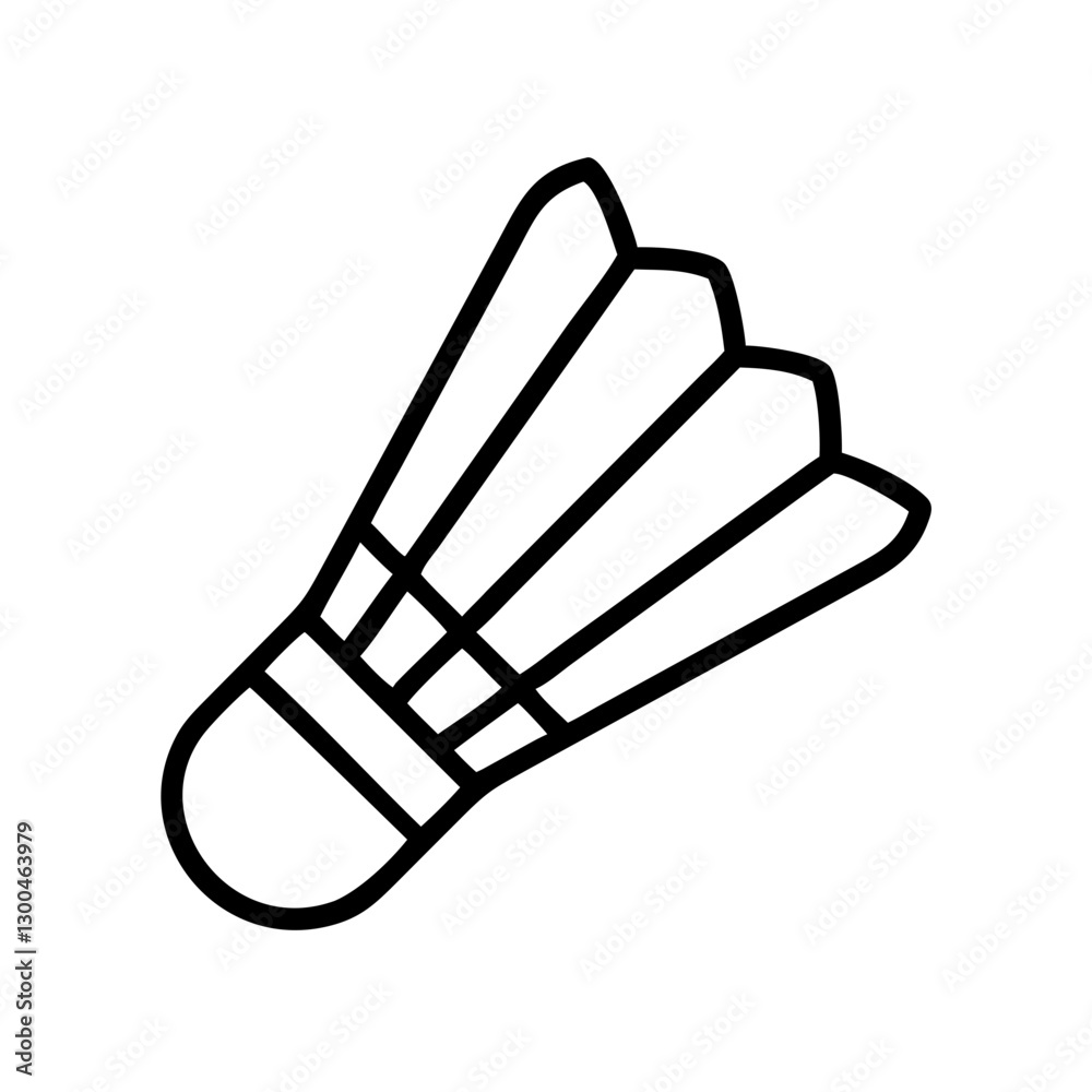 Badminton shuttlecock in simple line art Badminton shuttlecock in simple line art