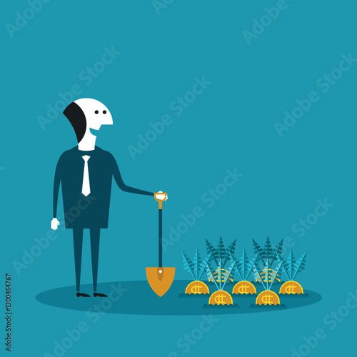Financial profit or savings growth vector concept in flat style