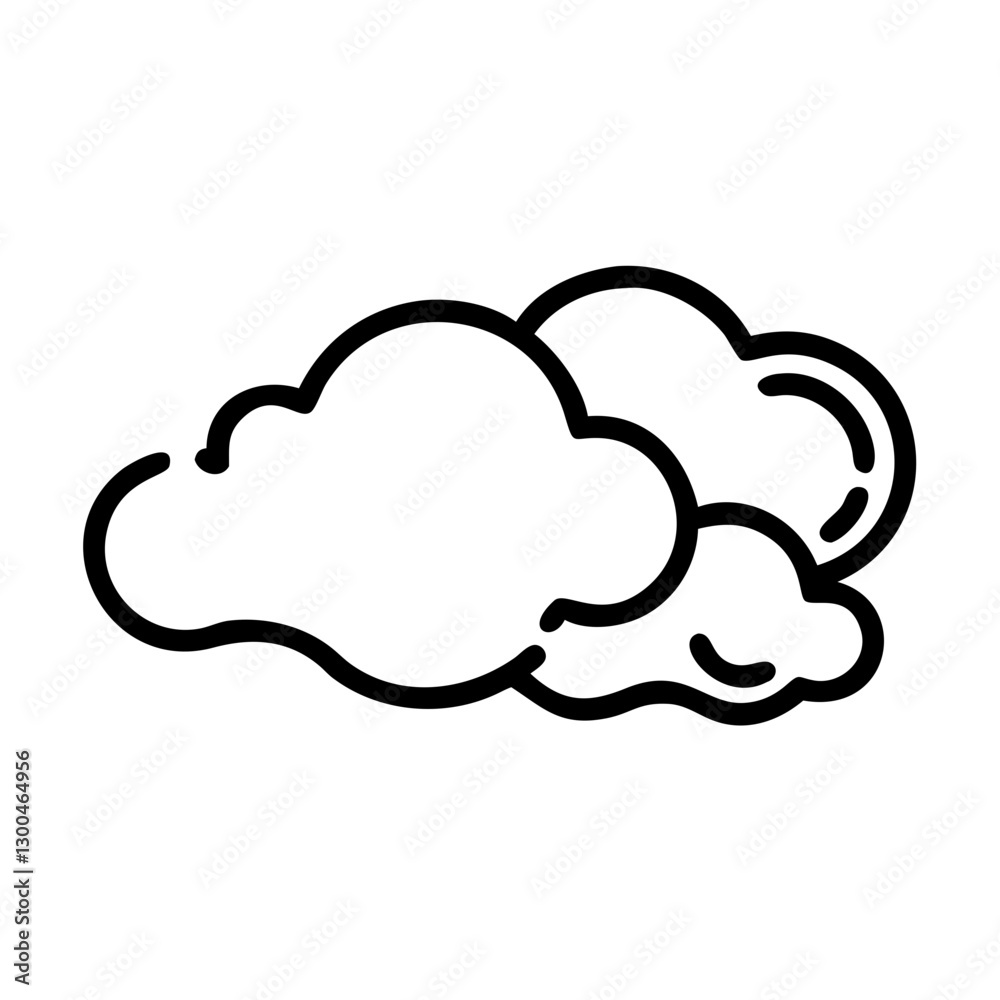 Minimalistic line art clouds icon design Minimalistic line art clouds icon design