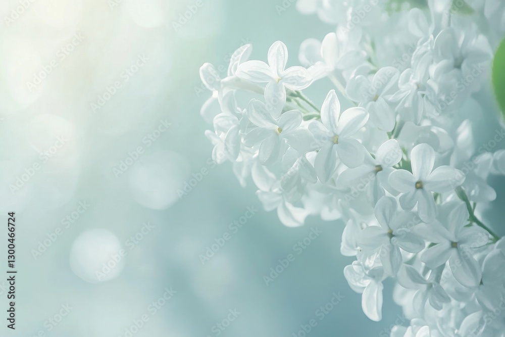 White lilac flowers in close-up on a light green background, macro photography, high resolution, professional photograph, high-quality render White lilac flowers in close-up on a light green background, macro photography, high resolution, professional photograph, high-quality render