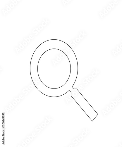 Magnification glass icon with thin stroke