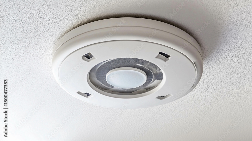 Ceiling mounted speaker with modern design for home audio systems in a contemporary interior space Ceiling mounted speaker with modern design for home audio systems in a contemporary interior space