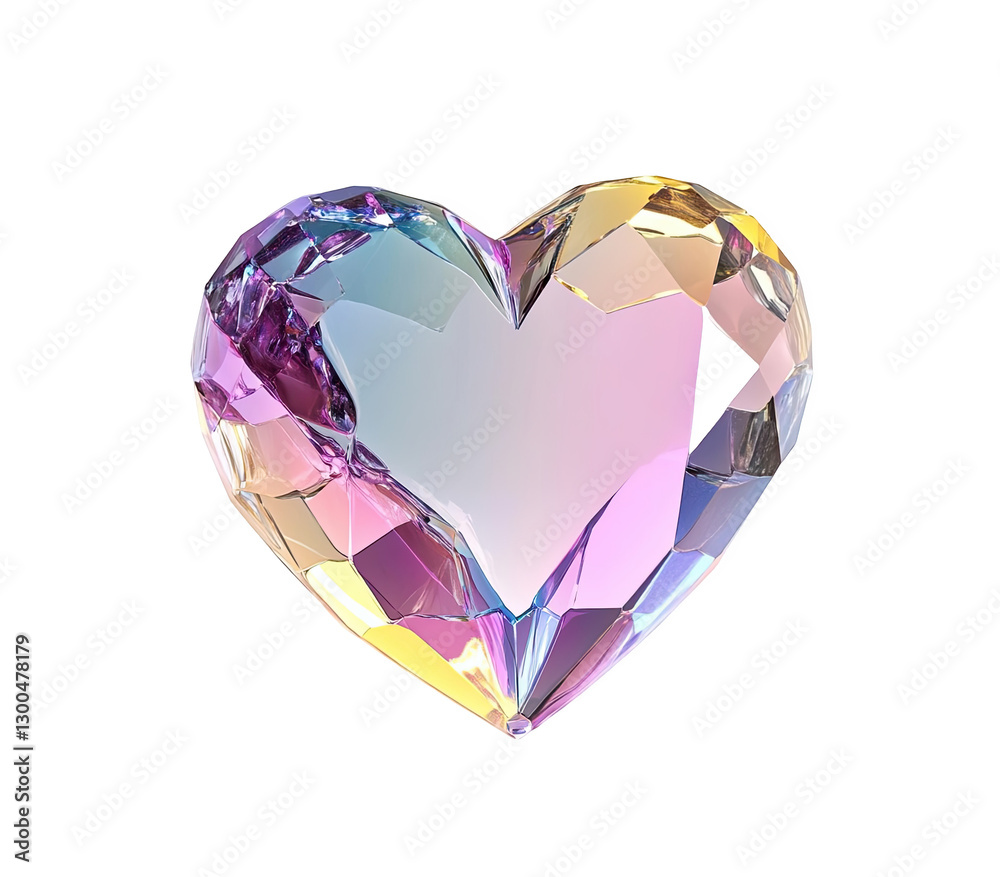 Fototapeta premium a transparent glass heart isolated on a white background
