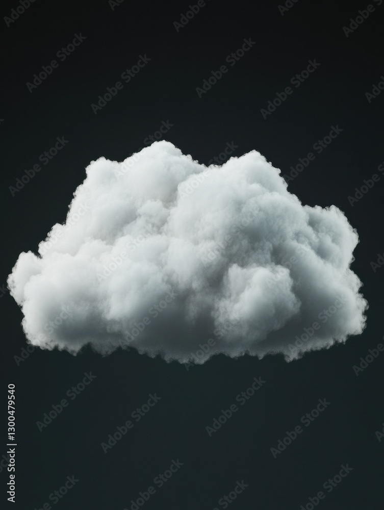 A single, elegant 3D cloud with soft contours and realistic textures, ideal for overlay in digital projects. A single, elegant 3D cloud with soft contours and realistic textures, ideal for overlay in digital projects.
