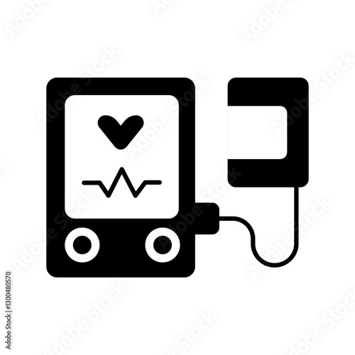 Blood pressure monitor glyph icon