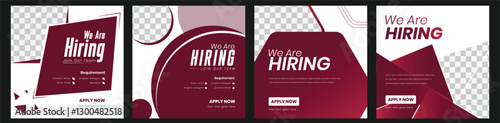 Clean and simple employee hiring social media post banner template We are hiring minimalistic flyer template with big letters We are hiring job vacancy social media post banner design template