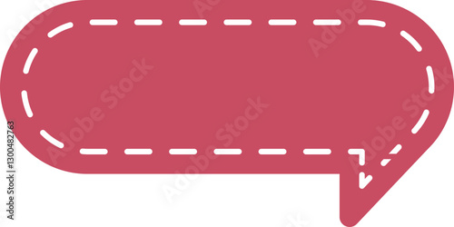 赤い点線のステッチが可愛い吹き出しベクターセット。手書き風のフレームとラベル素材。