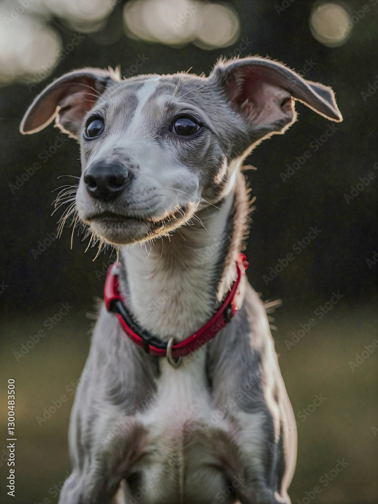Adorable whippet puppy in a candid moment. Adorable whippet puppy in a candid moment.