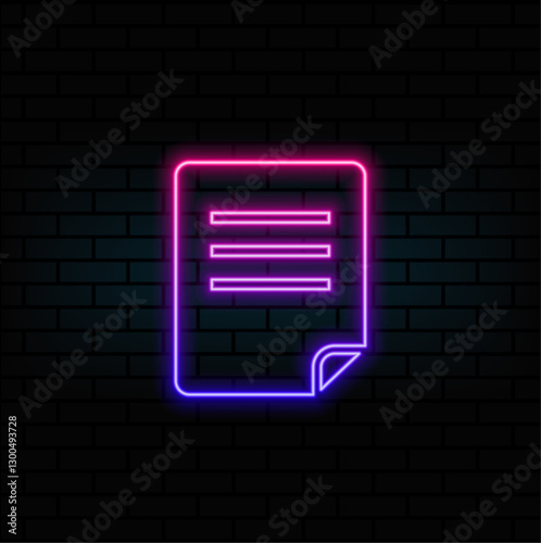 Form icon. Elements of books and magazines in neon style icons. Simple icon for websites, web design, mobile app, information graphics