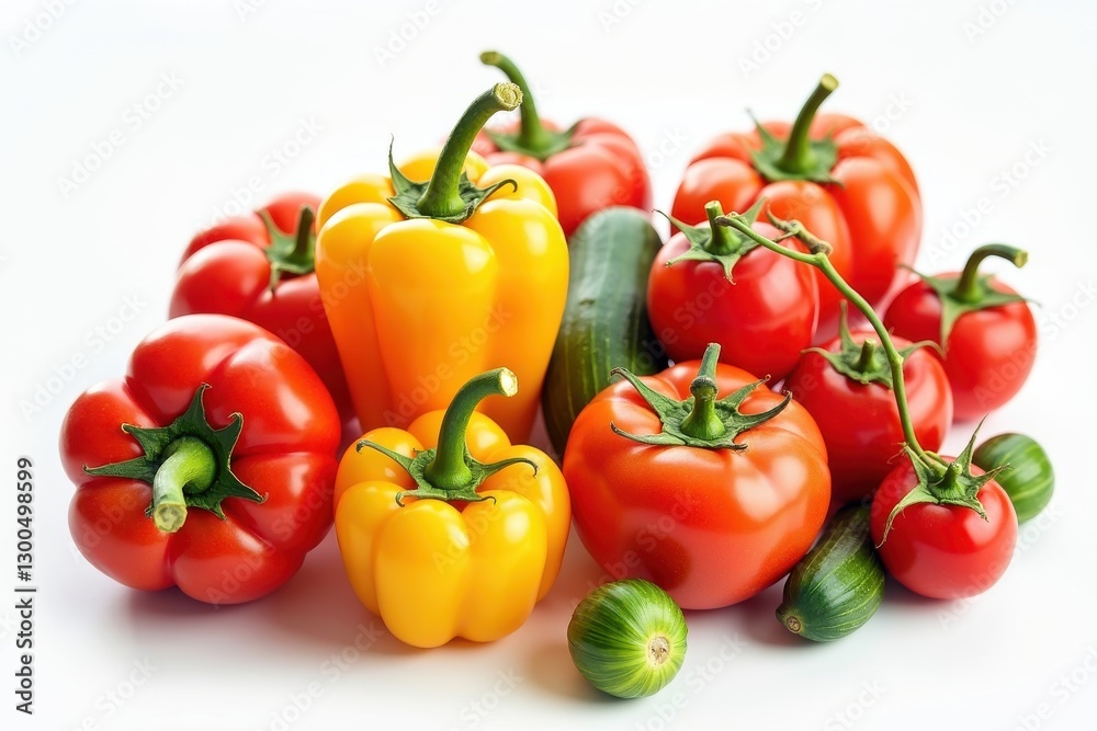 Fresh vegetables arranged on a clean surface Fresh vegetables arranged on a clean surface