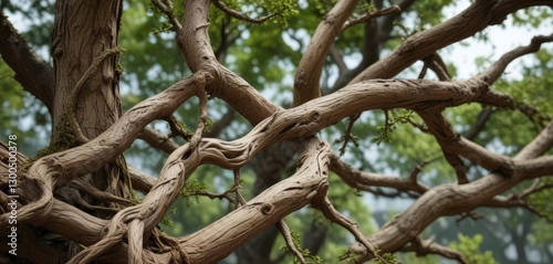 Close-up of tree branch with intricate knotwork resembling family ties ,  natural,  branch
