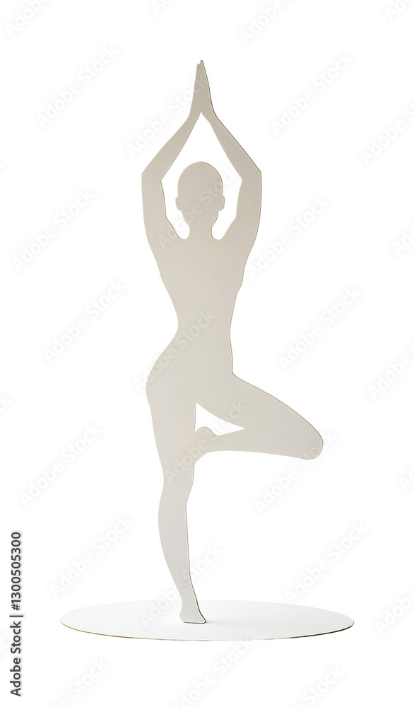 Elegant silhouette of a yoga practitioner in a serene pose for wellness and mindfulness themes, cut out Elegant silhouette of a yoga practitioner in a serene pose for wellness and mindfulness themes, cut out