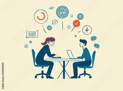 Harmonizing Work and Life: Stress Management Vector Design
