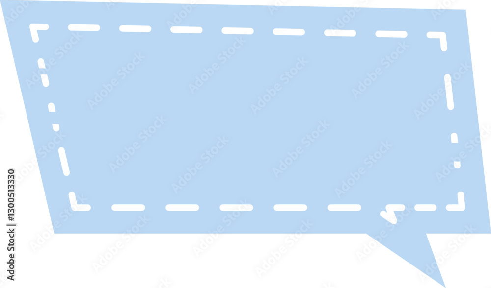 Obraz premium light blue stitched speech bubble