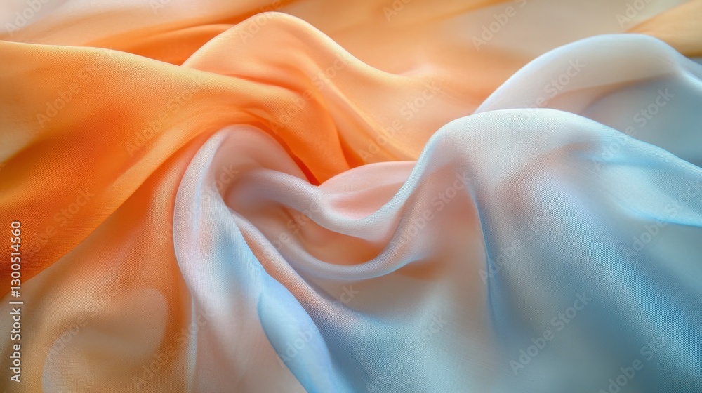 Abstract Flowing Pastel Fabric Texture with Soft Orange and Blue Tones Abstract Flowing Pastel Fabric Texture with Soft Orange and Blue Tones