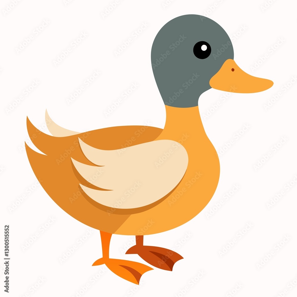 Obraz premium duck and ducklings on white background.