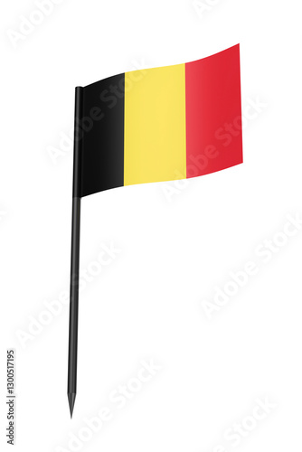 Belgium flag toothpick on transparent background