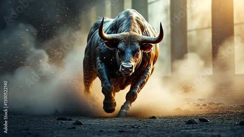 Charging Bull: A Majestic Display of Power and Strength