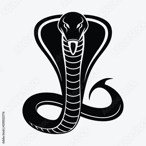 A snake animal symbol silhouette on white background.
